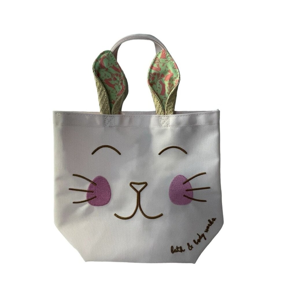 Bath & Body Works Embroidered EASTER BUNNY Tote Bag‎ 2024 Limited Edition READ
